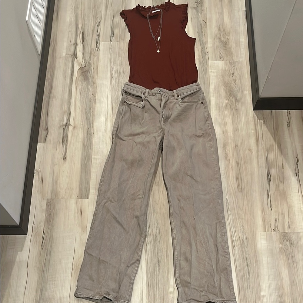 Abercrombie & Fitch Wide Leg Tan Pants